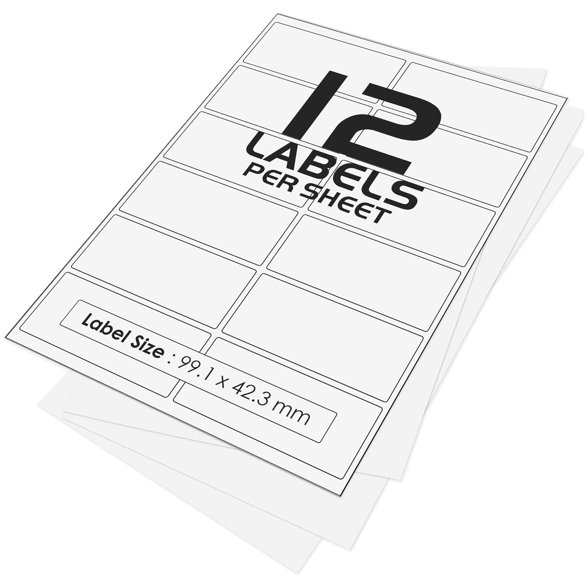 12 Per Page/Sheet, 1000 Sheets (12000 Sticky Label), iSOUL White Blank Matt Self-Adhesive A4 Address Shipping Labels Stickers, Laser Inkjet Compatible L4743REV-25 Printer Paper, 63.5 X 72 mm JAM Free โ image 1