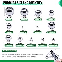 Vista 5 de KNLN/600PCS 12 Tamaños de Bolas de Rodamiento de Bicicleta Acero Inoxidable Bolas de Acero de Precisión Acero Inoxidable Kit Suelto Surtido 1mm