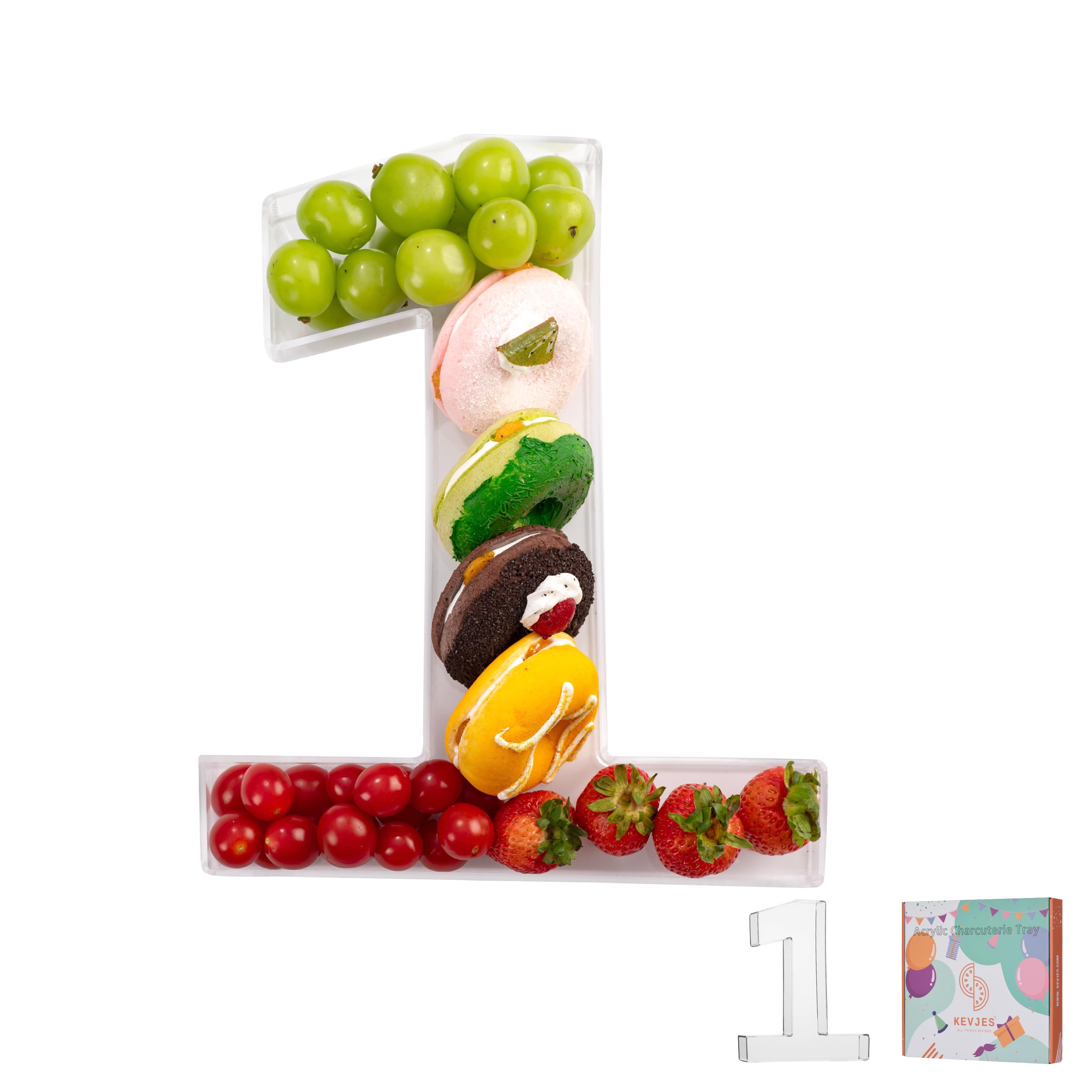 Photo 1 of 11" Clear Acrylic Letter & Number Charcuterie Tray-Reusable Fillable Alphabet Box for Displaying Candy,Cake,Snacks– Party Dessert Serving Plate for Birthday, Wedding Anniversaries, Baby Shower (1)