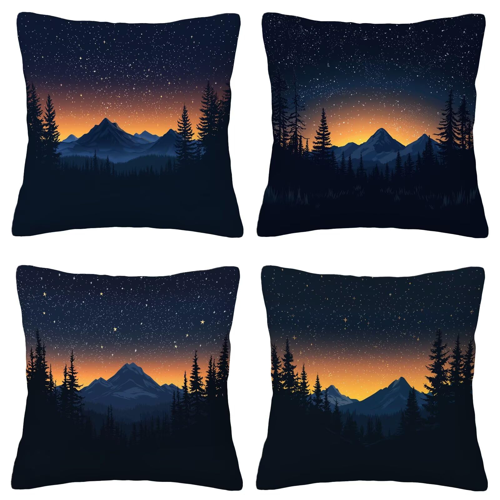 Poszewka na poduszkę na sofę granatowa 60x60 cm gwiaździste niebo aksamitna poszewka na poduszkę zestaw 4 sztuk, super miękka poszewka na poduszkę kwadratowa poduszka z niewidocznym zamkiem