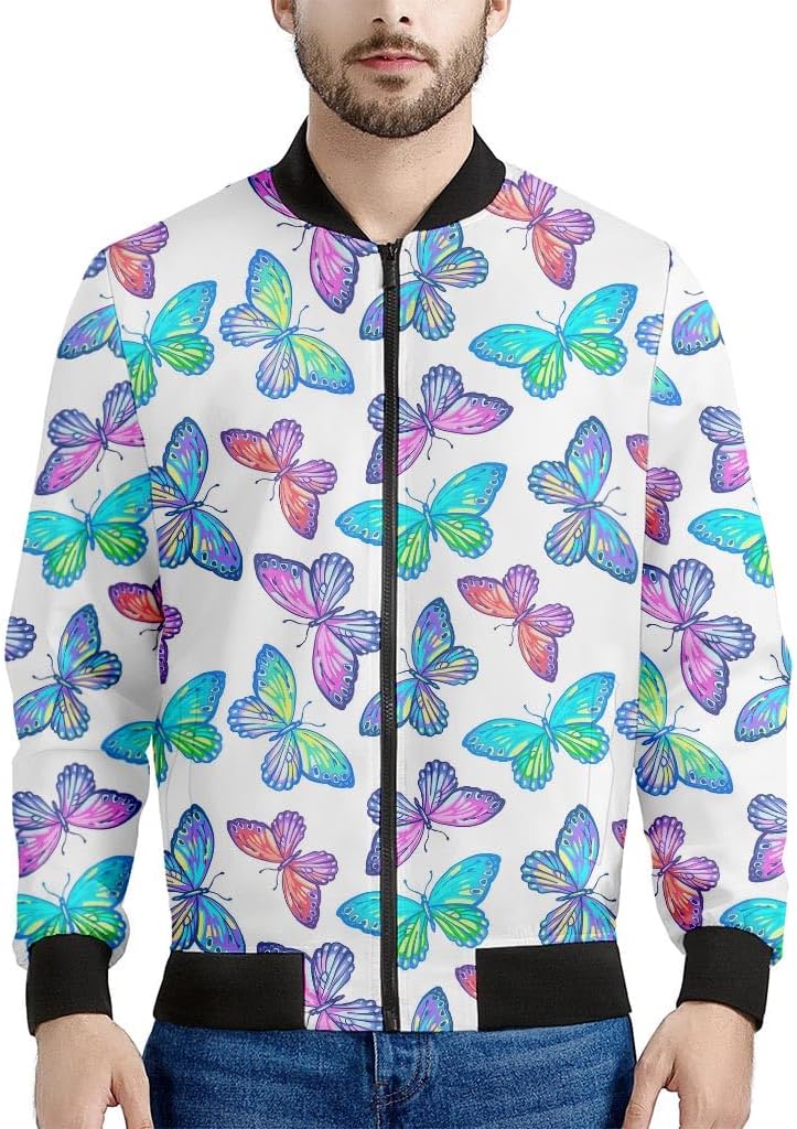 Teal And Pink Tie Dye Print Men's Bomber Jacket