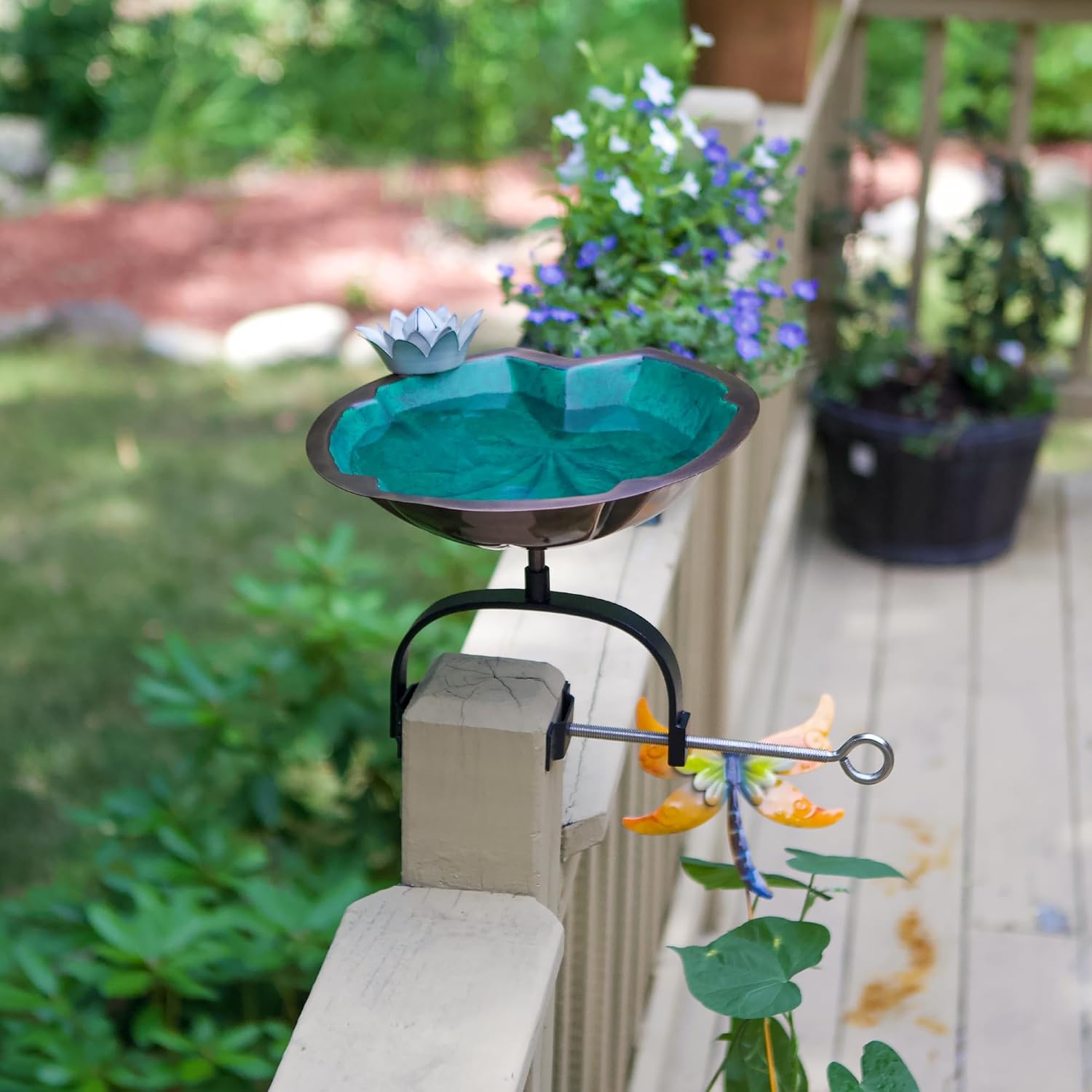 Lilypad Birdbath- Over Rail Bracket