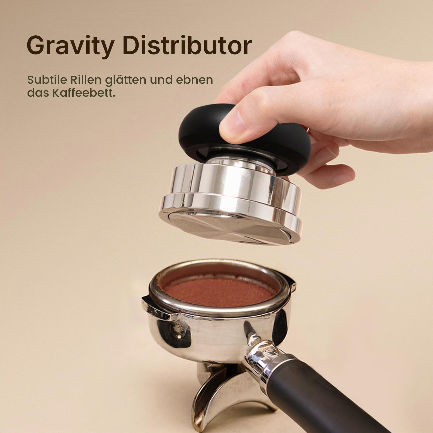 TIMEMORE Espresso Tamper-Set 58,4 mm mit WDT-Werkzeug, selbstnivellierendem Tamper und Gravity-Distributor für die professionelle Kaffeezubereitung - Metallausführung