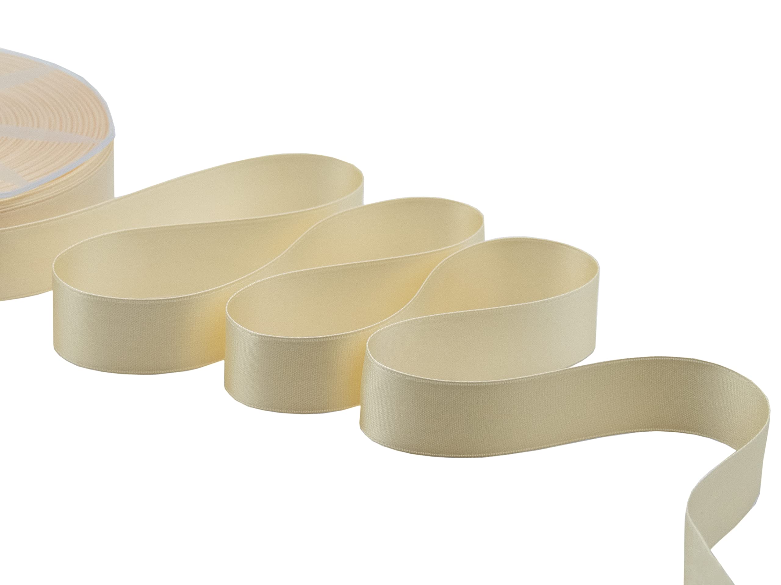 Furlanis Doppelsatinband Elfenbein, 25 Mm X 50 M – Italienische Qualität Für Geschenke & Deko