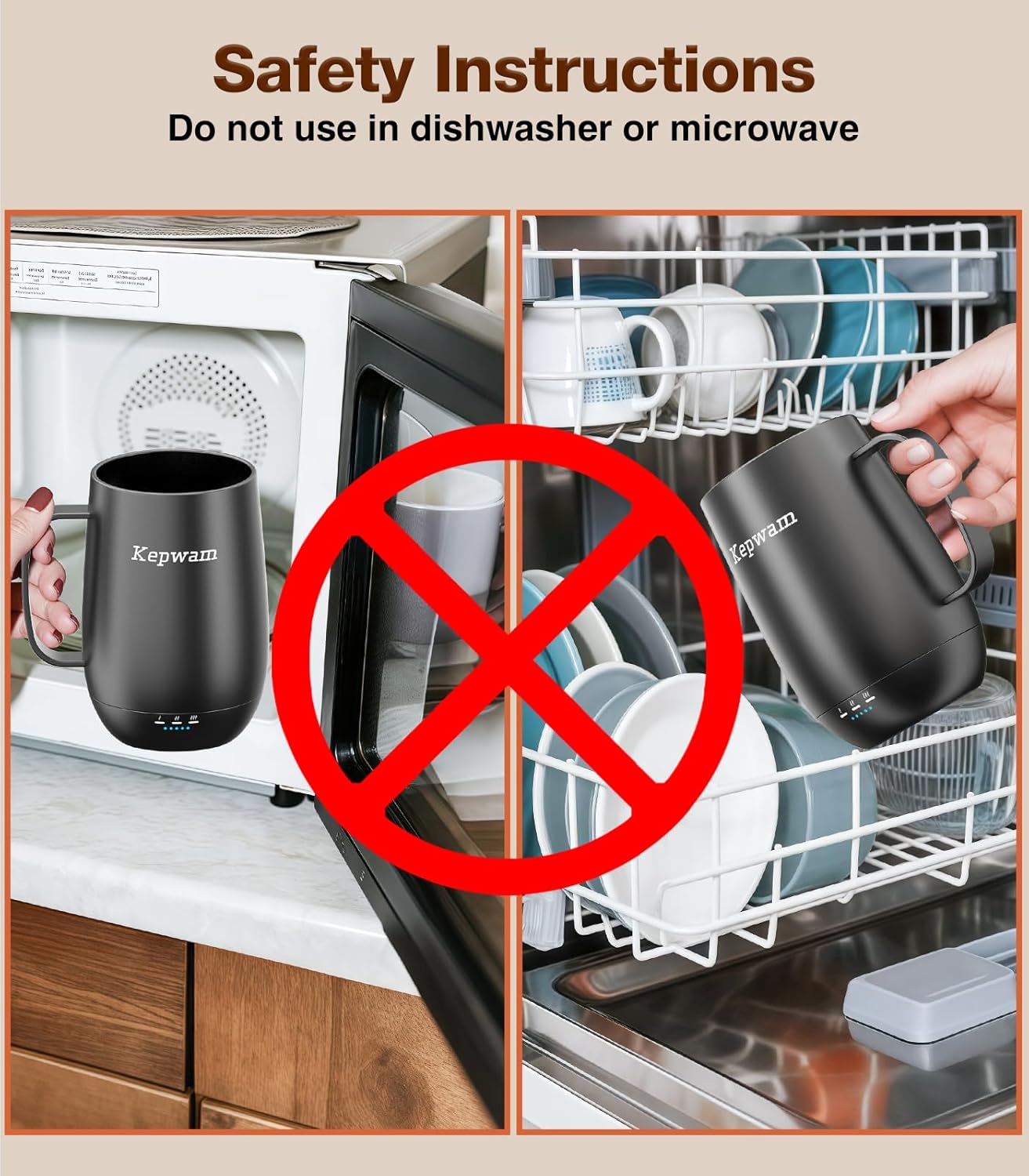 Kepwam Heated Coffee Mug T2-Plus, 20oz Leading Large Capacity Self Heating Coffee Mug, Up to 8 Hrs Battery & Hot Up to 149℉, Smart Coffee Mug for Women, Men - Image 7