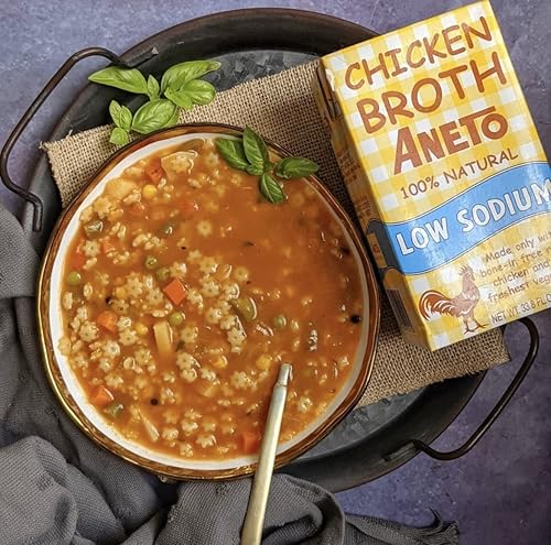 Miniatura 2 de Aneto Caldo de pollo 100% natural bajo en sodio  34 onzas líquidas - 1 paquete  Ingredientes más frescos  Sin concentrados ni polvos
