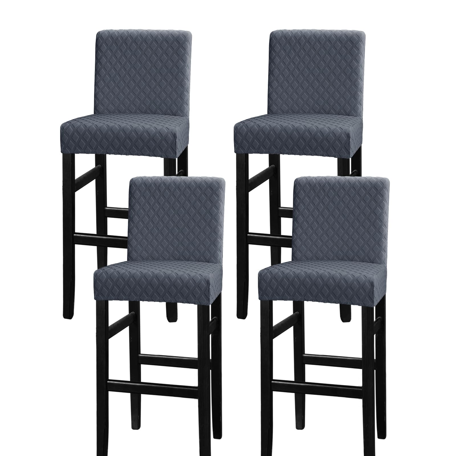Lellen 4 Pack Bar Stool Covers Barstool Covers Chair Slipcovers Dark Grey