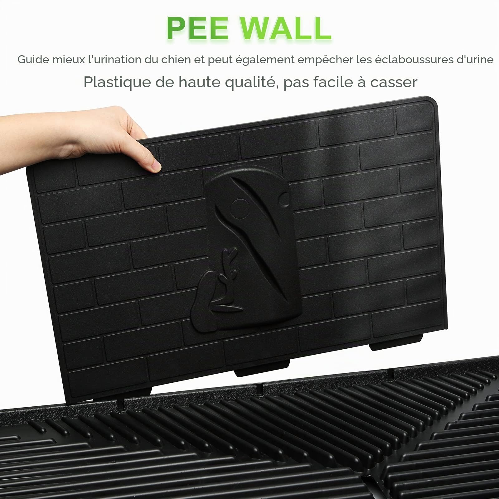 Hompet Tapis d'herbe pour chien avec plateau grand, tapis d'apprentissage de la propreté avec cloison d'urine, patch de gazon artificiel pour une utilisation en intérieur et en extérieur