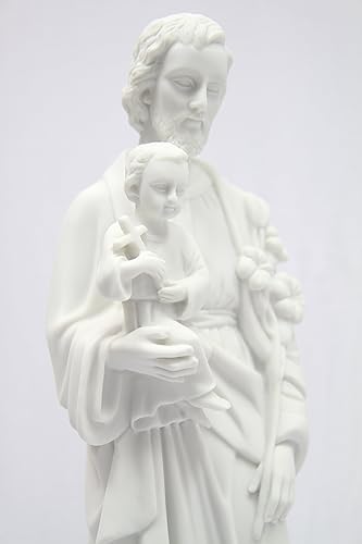 Miniatura 4 de Vittoria Collection Figura de escultura italiana de San José con niño de 19 pulgadas, hecha en Italia, para jardín interior y exterior