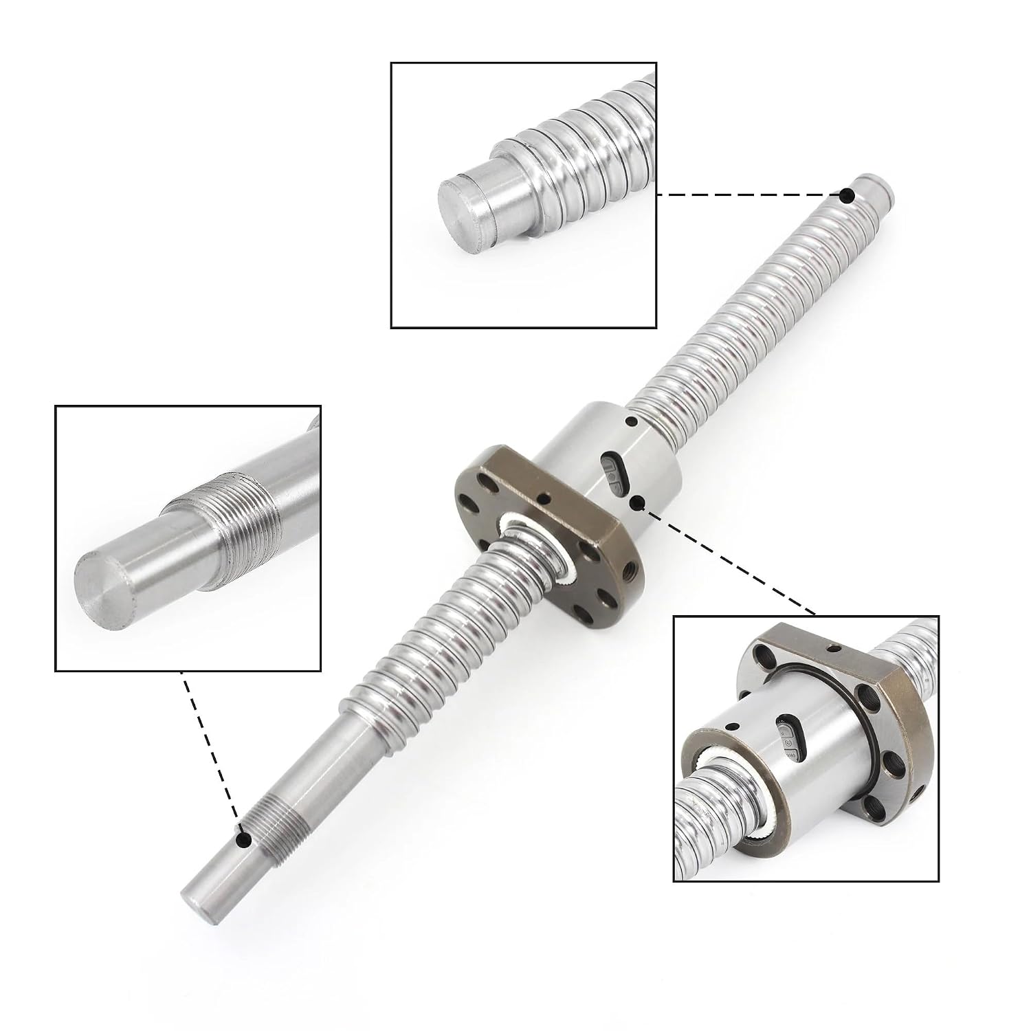 Linear Motion Ball Screw Machine Parts 200-1500mm Ball Screw SFU2005+Nut for Cutting Machine CNC Accessories(900mm)