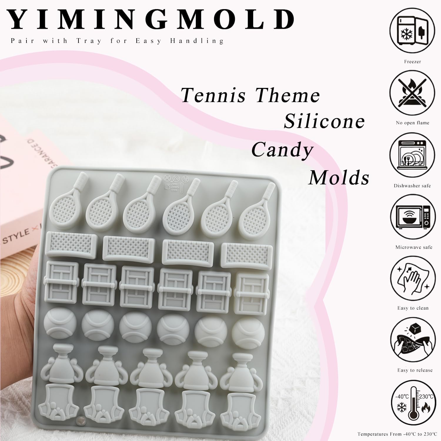 32 Cavity Tennis Theme Silicone Candy Molds