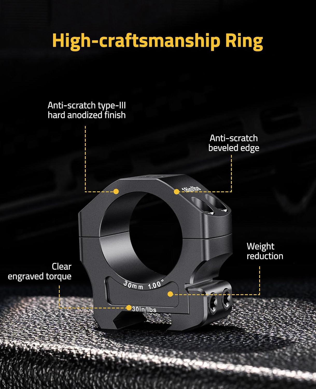 CVLIFE Scope Rings Mount - 7075 Aluminum Precision Scope Rings for Picatinny Rails - 2 Pieces