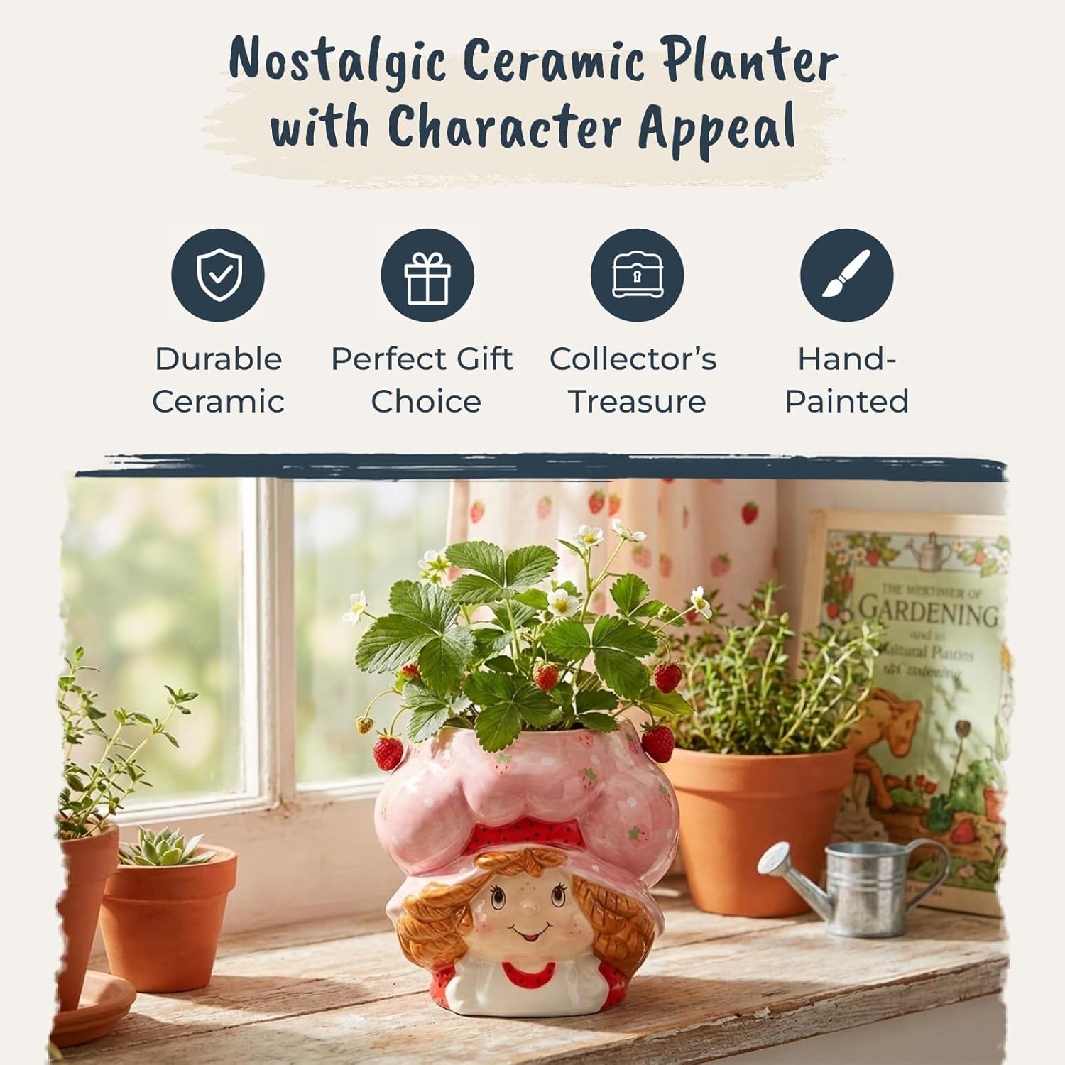 Strawberry Shortcake Figural Planter created by Blue Sky Clayworks