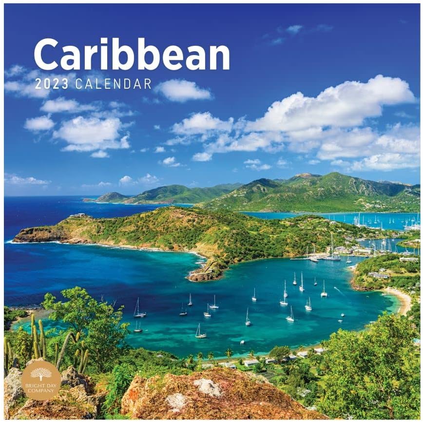 2023 Caribbean Wall Calendar by Bright Day, 12x12 Inch