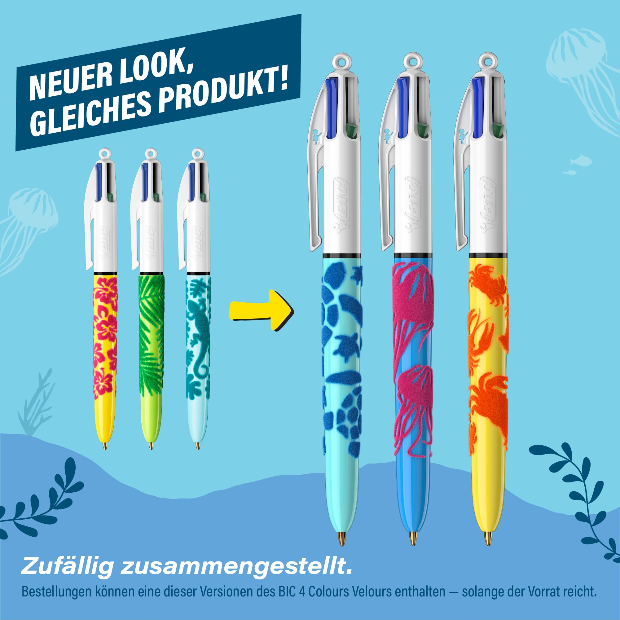 BIC 4 Colours Kugelschreiber Set - 18 Stück Mit Holzoptik, Gradient & Message Designs