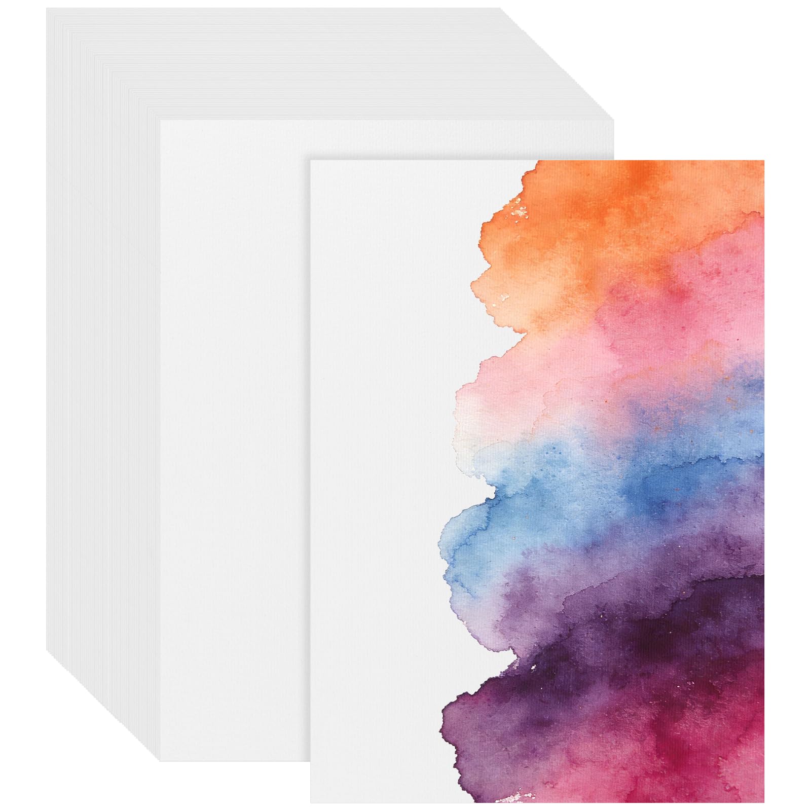 JAPCHET 100 Sheets A4 Watercolour Paper, 11.7 x 8.3 Inch White Watercolor Paper 300gsm for Drawing Painting, 29.7 x 21cm