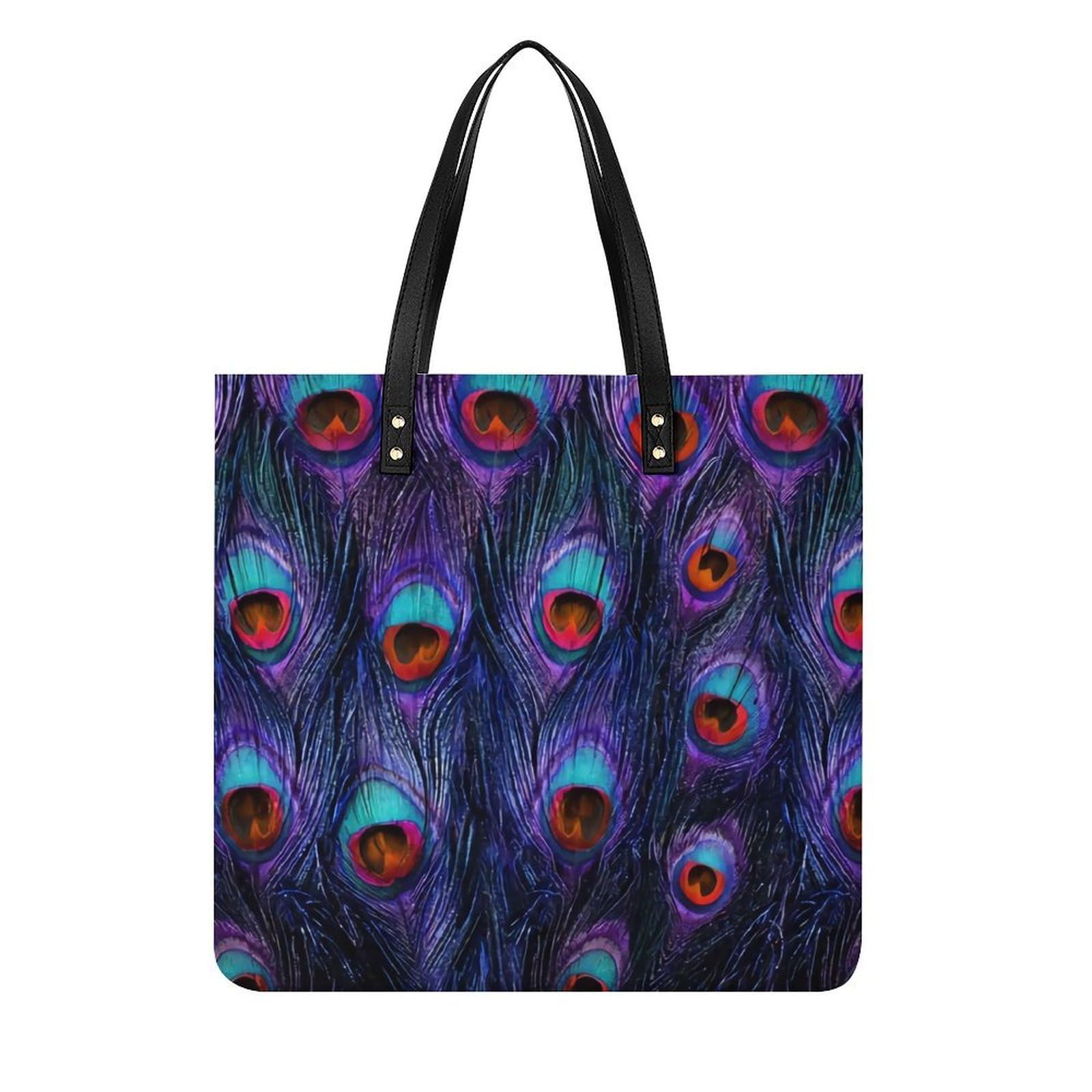 Sac à main shopper résistant pour voyage grand cabas violet paon - 8