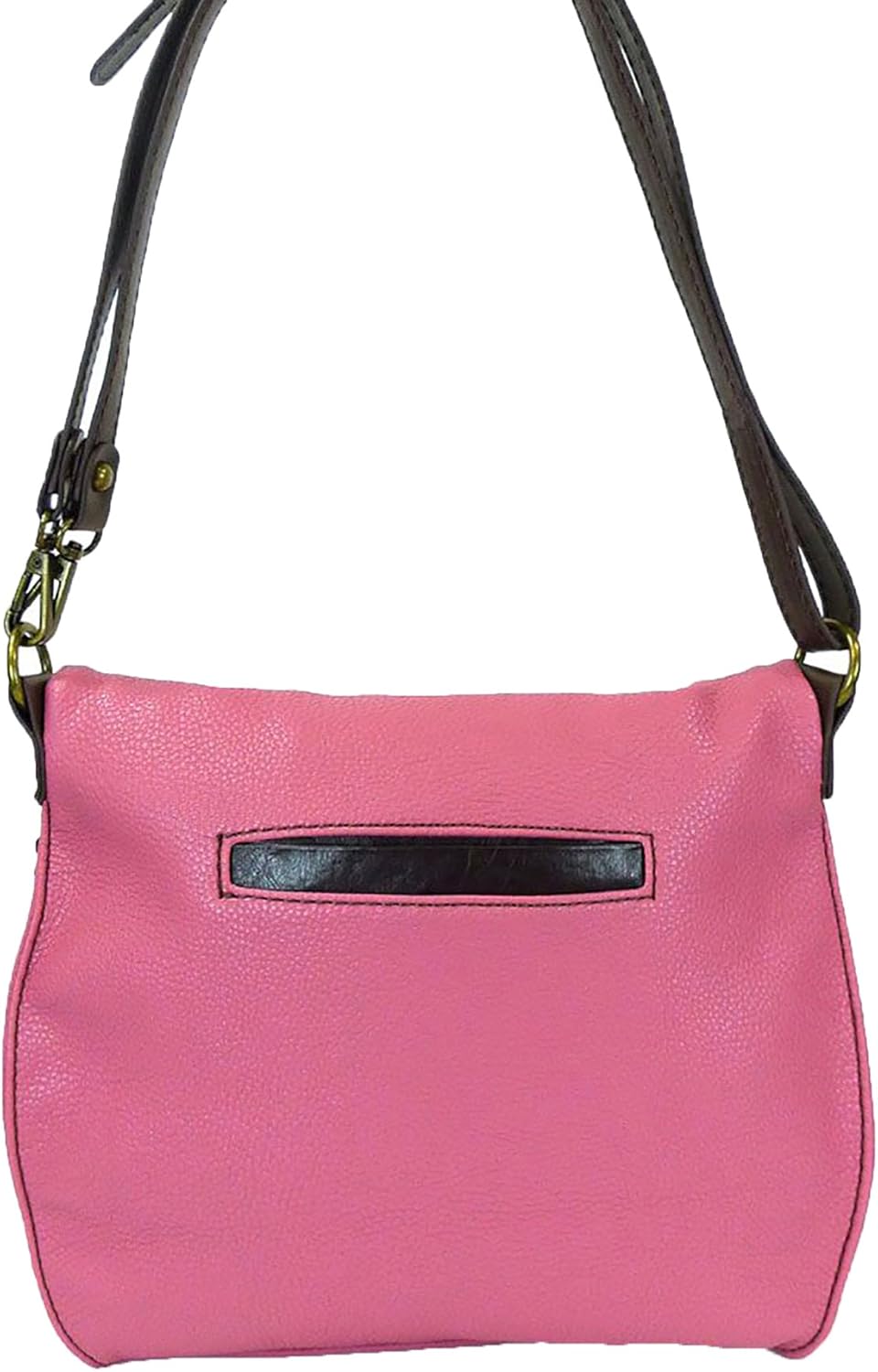 CHALA Charming Crossbody Bag With Flap Top | Flap and Zipper Cross-Body Purse or Shoulder Handbag with Metal Chain - Pink