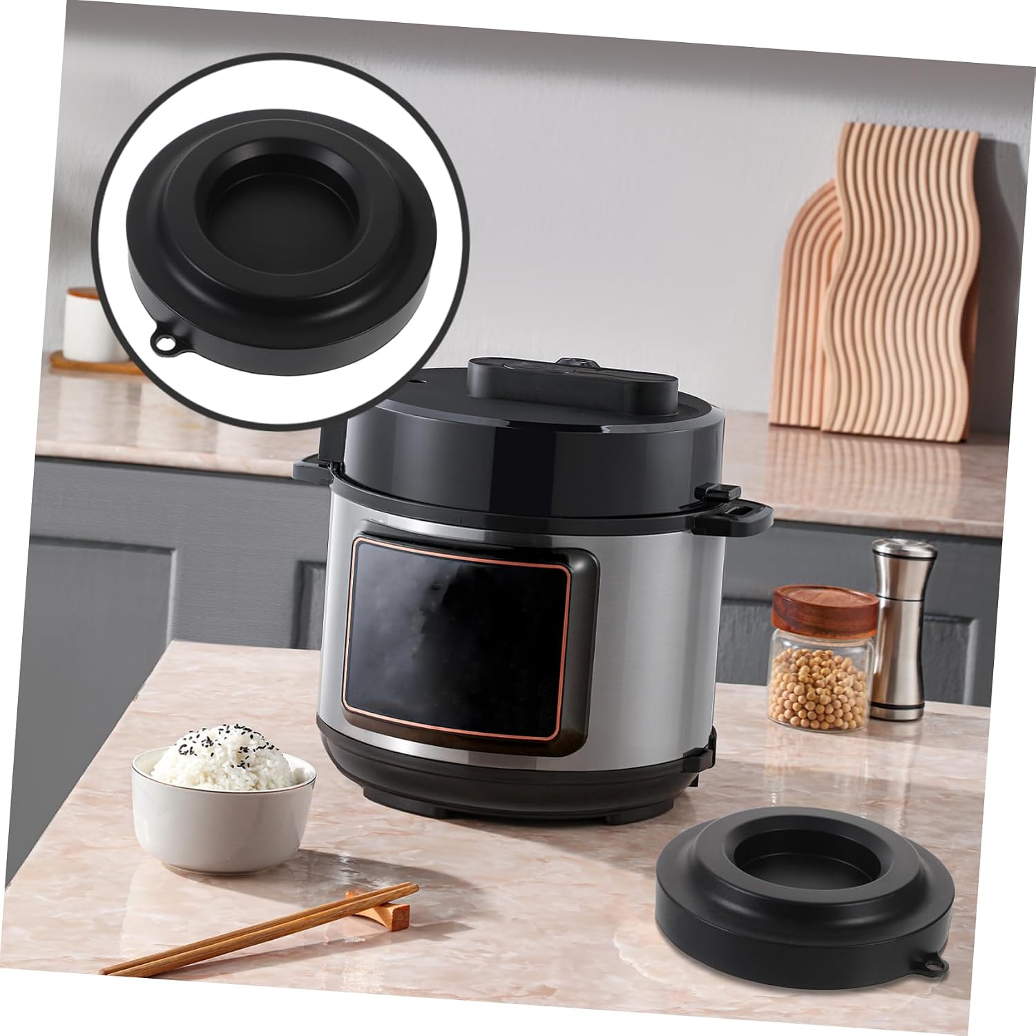 Silicone Pressure Cooker Lid Holder Bracket Dishwasher Safe Pot Lid Stand for Kitchen Supplies Compatible Air Fryer and Electric Cookers