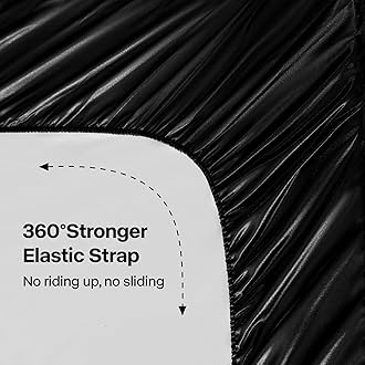 BEDELITE California King Sheets Set, Luxury Soft Black Satin Sheets for Hair and Skin, Similar to Silk Bed Sheets Set 4 Pieces with 1 Deep Pocket Fitted Sheet, 1 Flat Sheet, and 2 Pillowcases