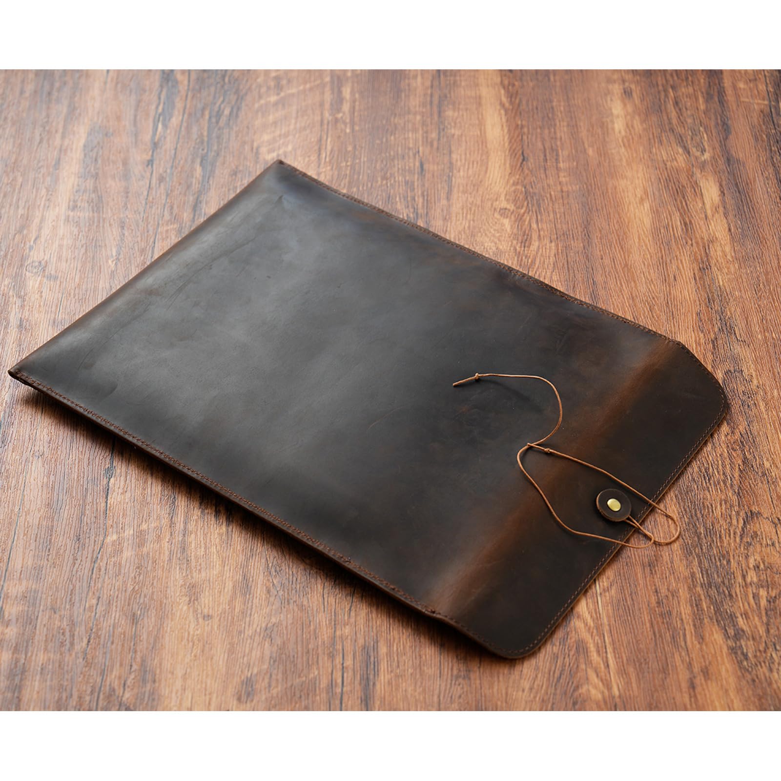 Aktenordner Tasche mit Kordelverschluss, Top Loading Lederumschlag Aktenordner Dokumentenorganisatoren für Männer und Frauen, multifunktionale Bürotasche