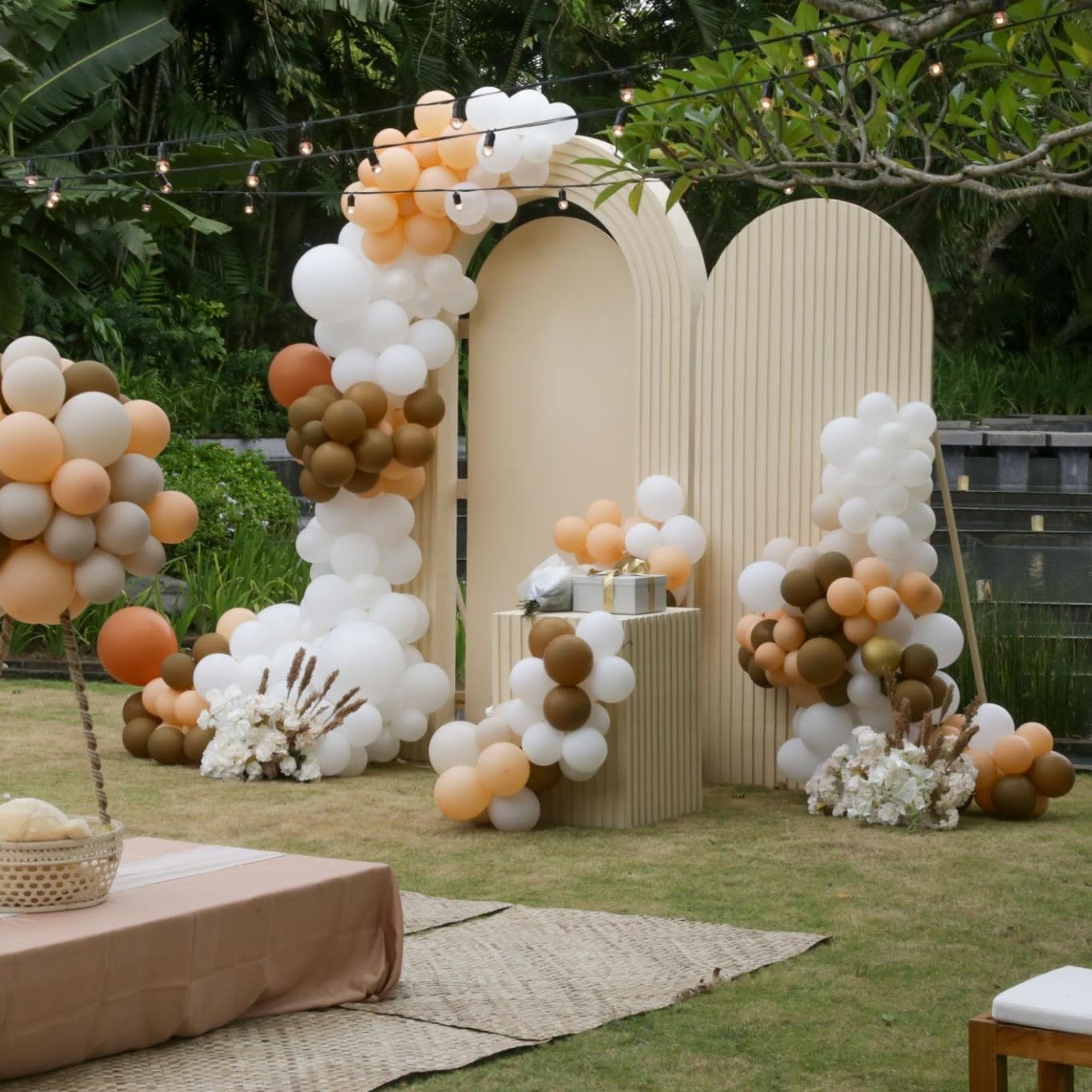 2,5 m & 1,5 m Ballonbogenständer Kit, Halbbogen Ballonsäulenständer, Bodenballonständer für Hochzeit, Geburtstag, Abschlussfeier, Geburtstag, Weihnachten, Halloween
