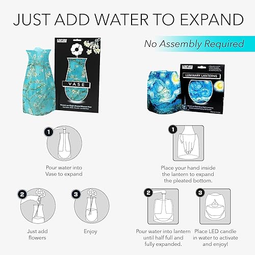 Miniatura 4 de MODGY Juego de floreros ampliables y faroles luminosos, jarrones modernos decorativos de plástico y portavelas LED para centros de mesa para bodas,