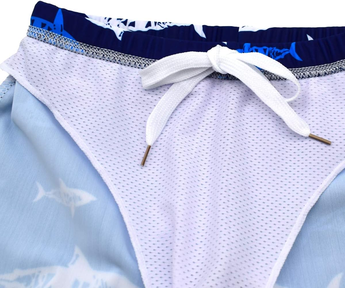 Boys Two Piece Rash Guard Swimsuits Kids Short Sleeve Sunsuit Swimwear Sets - Image 7