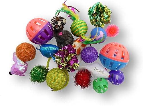 Miniatura 2 de HDP - Bolsa de juguetes para gatos, 20 unidades