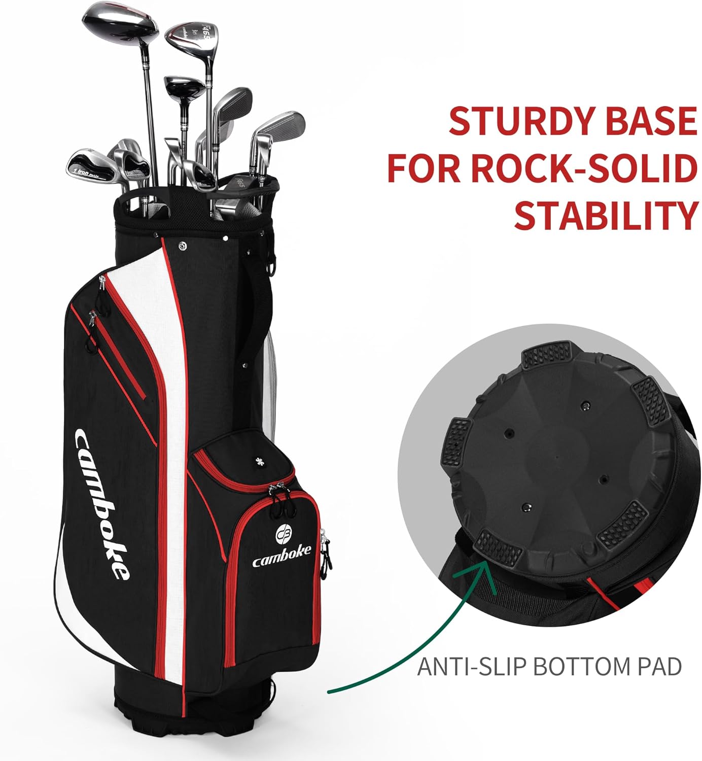 Lightweight Golf Cart Bag with 14-Way Full-Length Dividers, Cooler Pouch, Golf Bag for Men Women with Adjustable Padded Strap, Rain Hood, Golf Club Bag for Carts