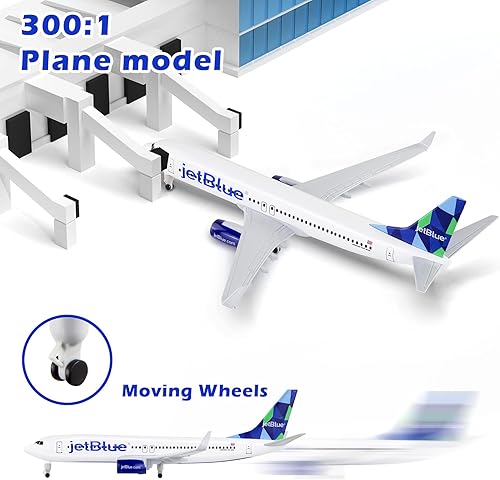 Miniatura 2 de Lose Fun Park Avión modelo modelo a escala 1300 aviones fundidos a presión Jet Blue 737 Airlines modelo avión para colecciones y regalos