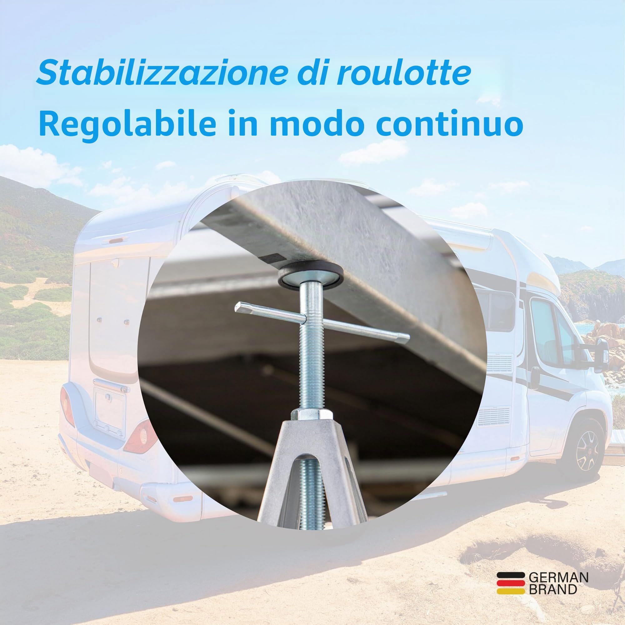 Cartrend 10305 Cavalletto di Supporto per roulotte, Set da 2 Pezzi, 2-teilig