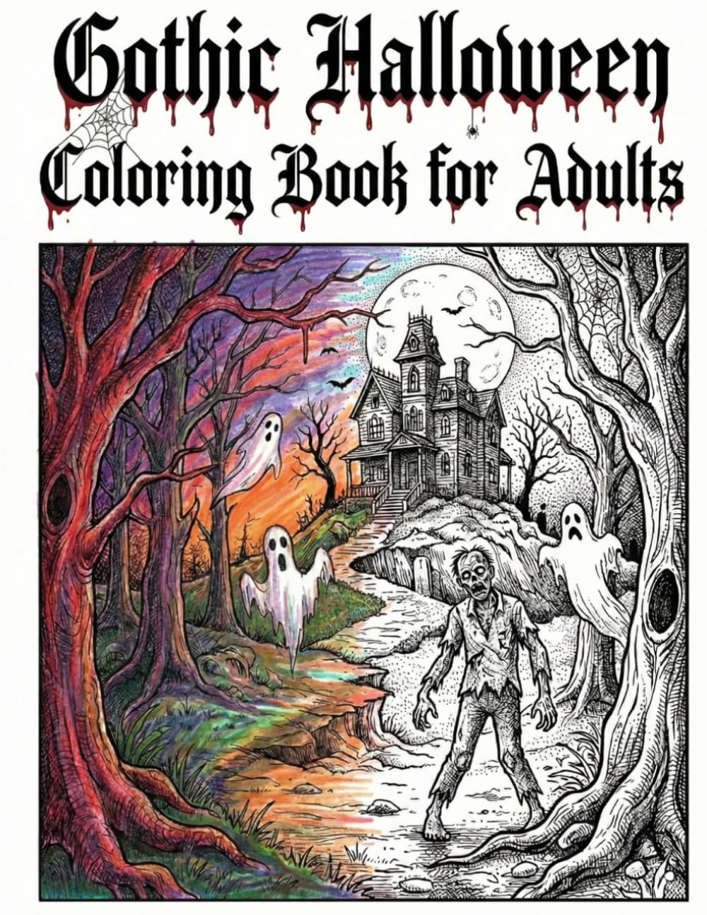 Gothic Halloween Coloring Book for Adults
