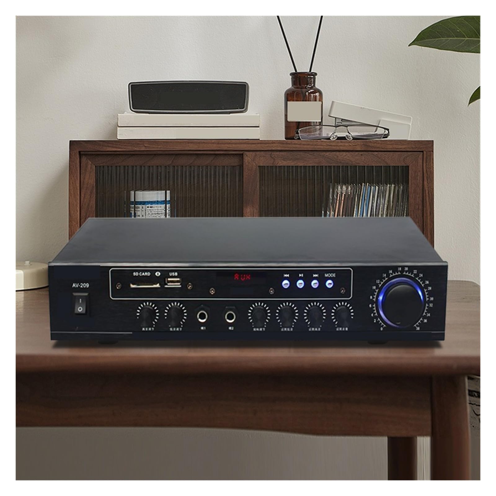 Wzmacniacz audio, Wzmacniacz Bluetooth 100 W*2 Wysokiej mocy wzmacniacz stereo HIFI 8 Ohm Dwukanałowy do domu, karaoke