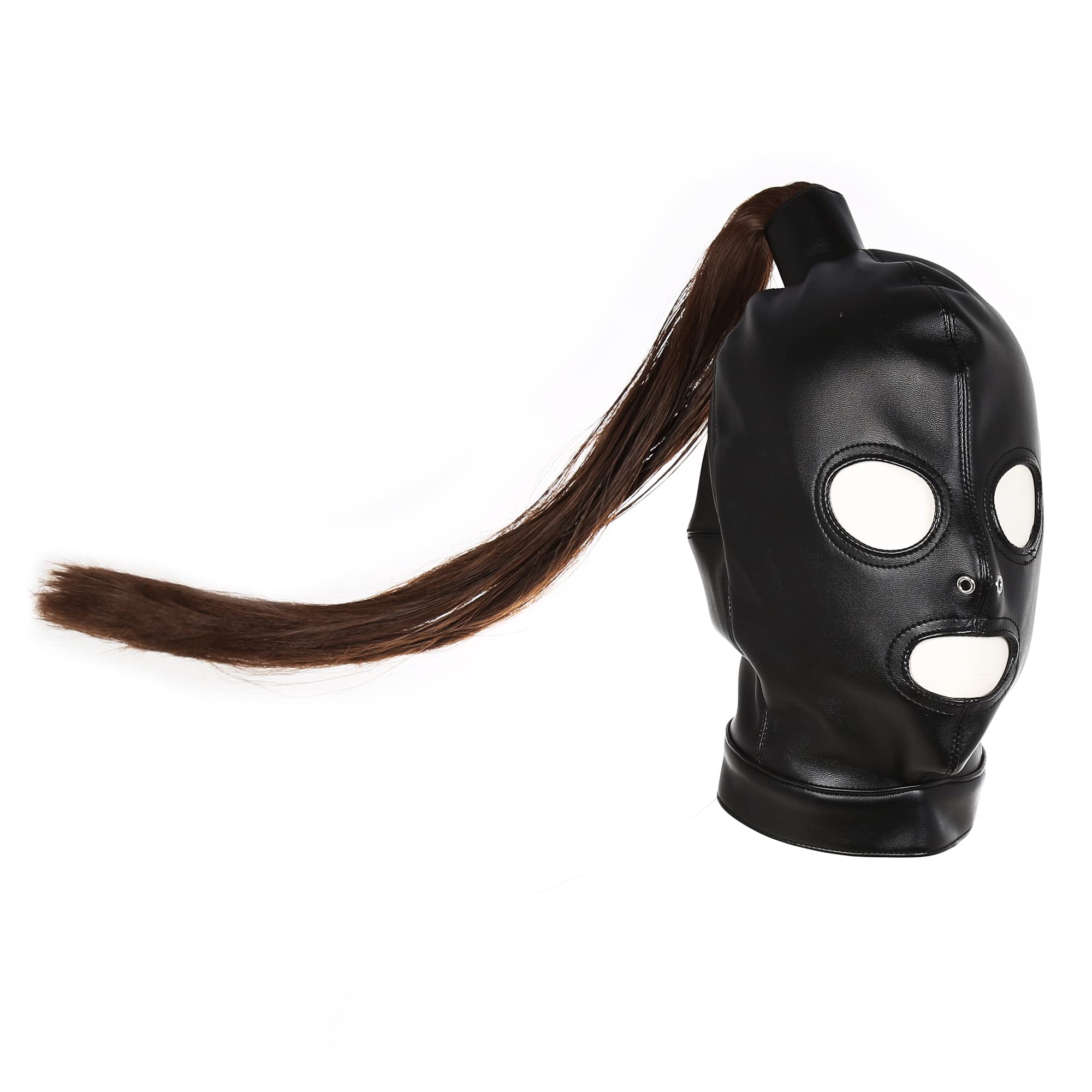 SXOVO Cagoule BDSM Masque avec Perruque Accessoires de Jeu Sexy SM pour Cosplay Esclave et Maître Fétiche Retenue et Bondage Sex Toýs pour Femme Homme Couple (für BDSM königin)