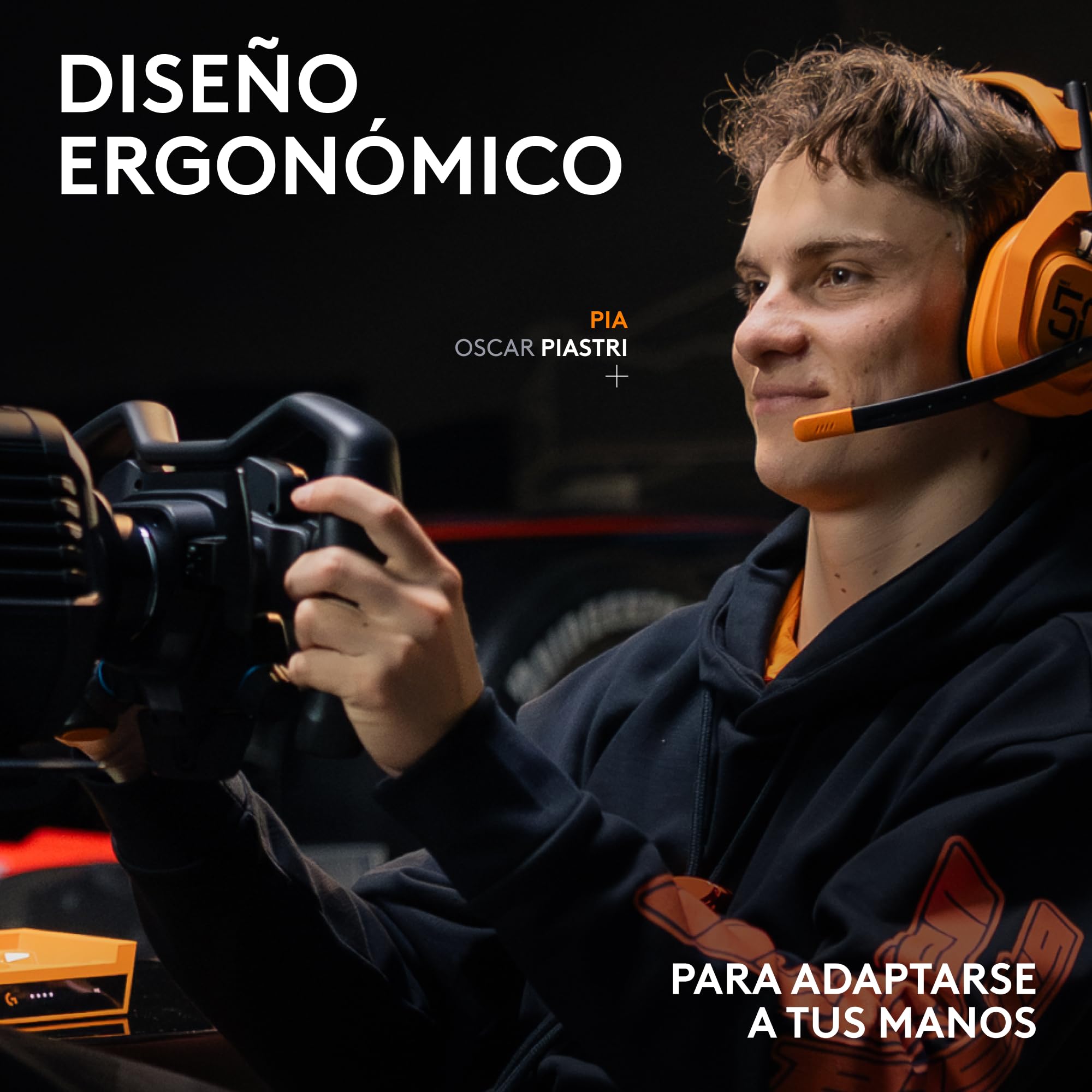 Logitech G RS Formula Wheel McLaren Racing Edition Volante de simulación de carreras para gaming, para PC, Xbox y PlayStation – Diseñado para usarse con RS Wheel Hub (RS50) - Negro
