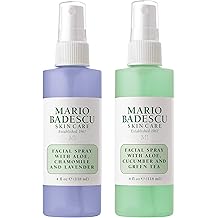 Mario Badescu Facial Spray Duo - Includes Aloe, Chamomile &amp; Lavender PLUS Aloe, Cucumber &amp; Green Tea Toner for Face, Neck or Hair - Cooling and Hydrating Face Mist for All Skin Types, Dewy Finish