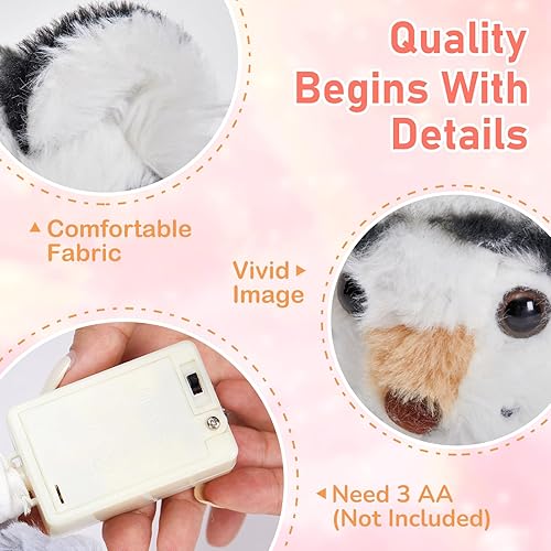 Miniatura 5 de Peluche electrónico de oveja que camina, canta, interactiva, animada, divertida, juguetes de peluche, ovejas que menean la cola, animales de