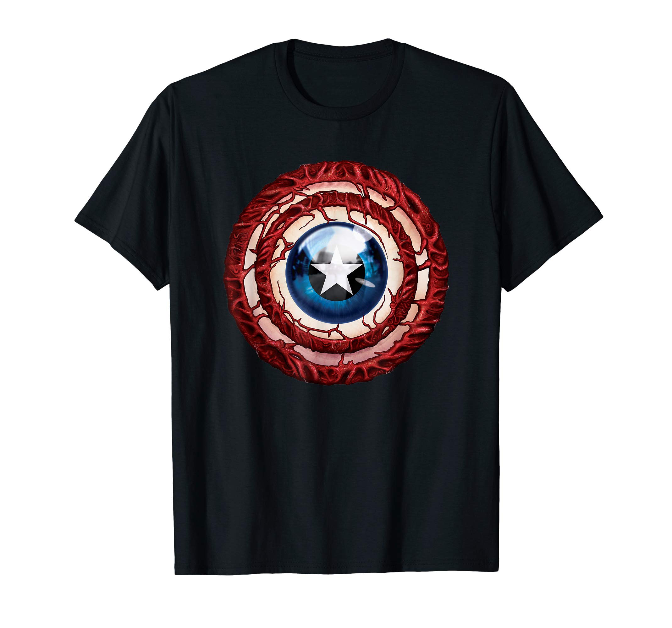 MarvelCaptain America Haunted Halloween Eye Shield T-Shirt