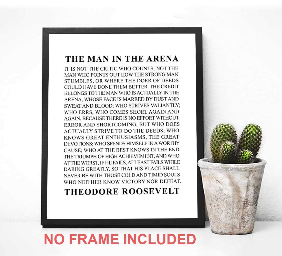 Buy The Man In The Arena Printable - 8" x 10" - Unframed, Motivational ...