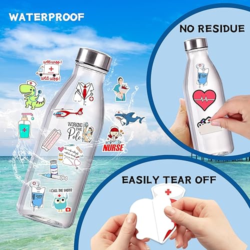 Miniatura 5 de 50 calcomanías de enfermera, calcomanías de enfermería, calcomanías de vinilo impermeables para botella de agua, laptop. Calcomanías de graduación