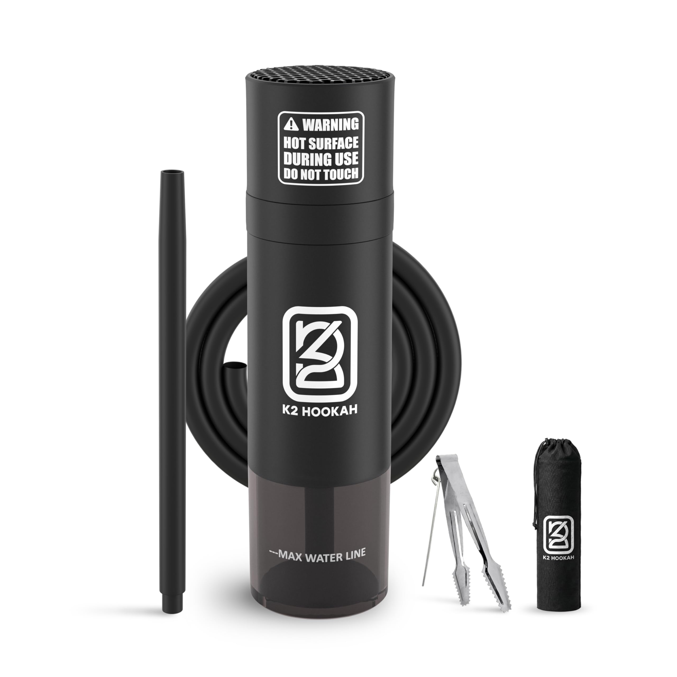 K2 Portable Car Hookah - Compact Lightweight Mini Shisha Set with Silicone Hose Complete Hookah Kit for Travel