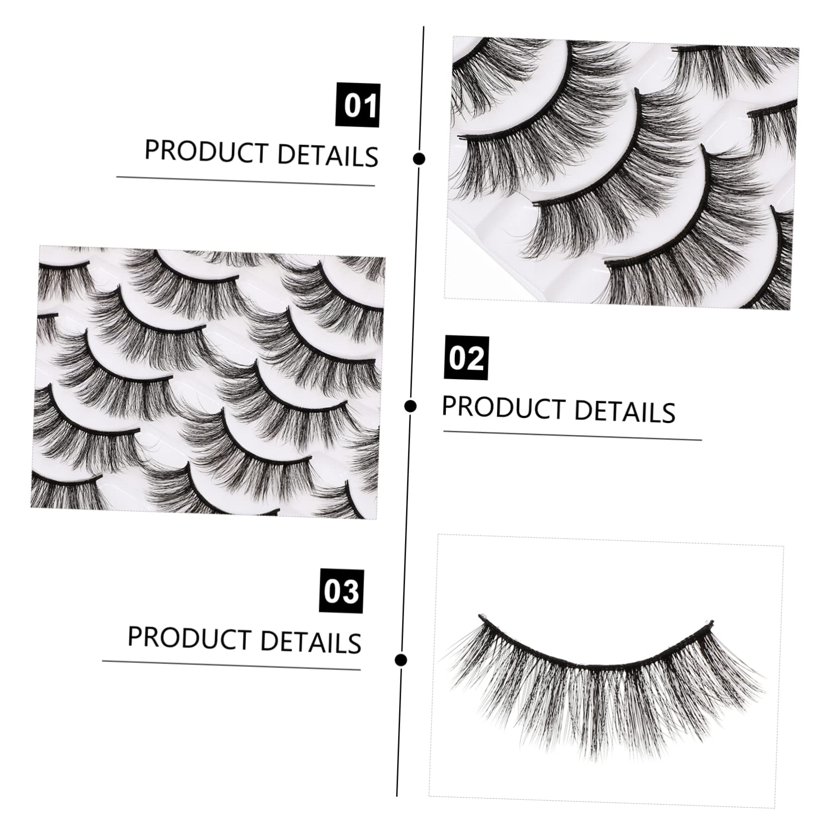 POPETPOP Pestañas Postizas Naturales Pack De Extensiones De Maquillaje Para Uso Diario y Eventos Especiales Efecto Realista y Atractivo Accesorios Cosméticos Para Mujeres