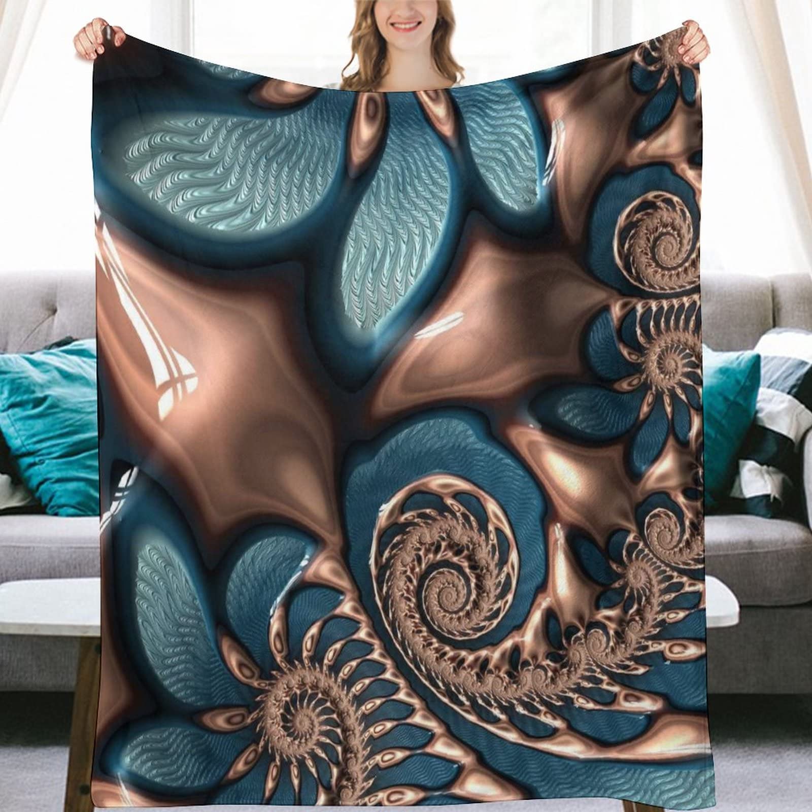 Amazon.com: Teal Chocolate Swirl Blue Brown Fractal Spirals