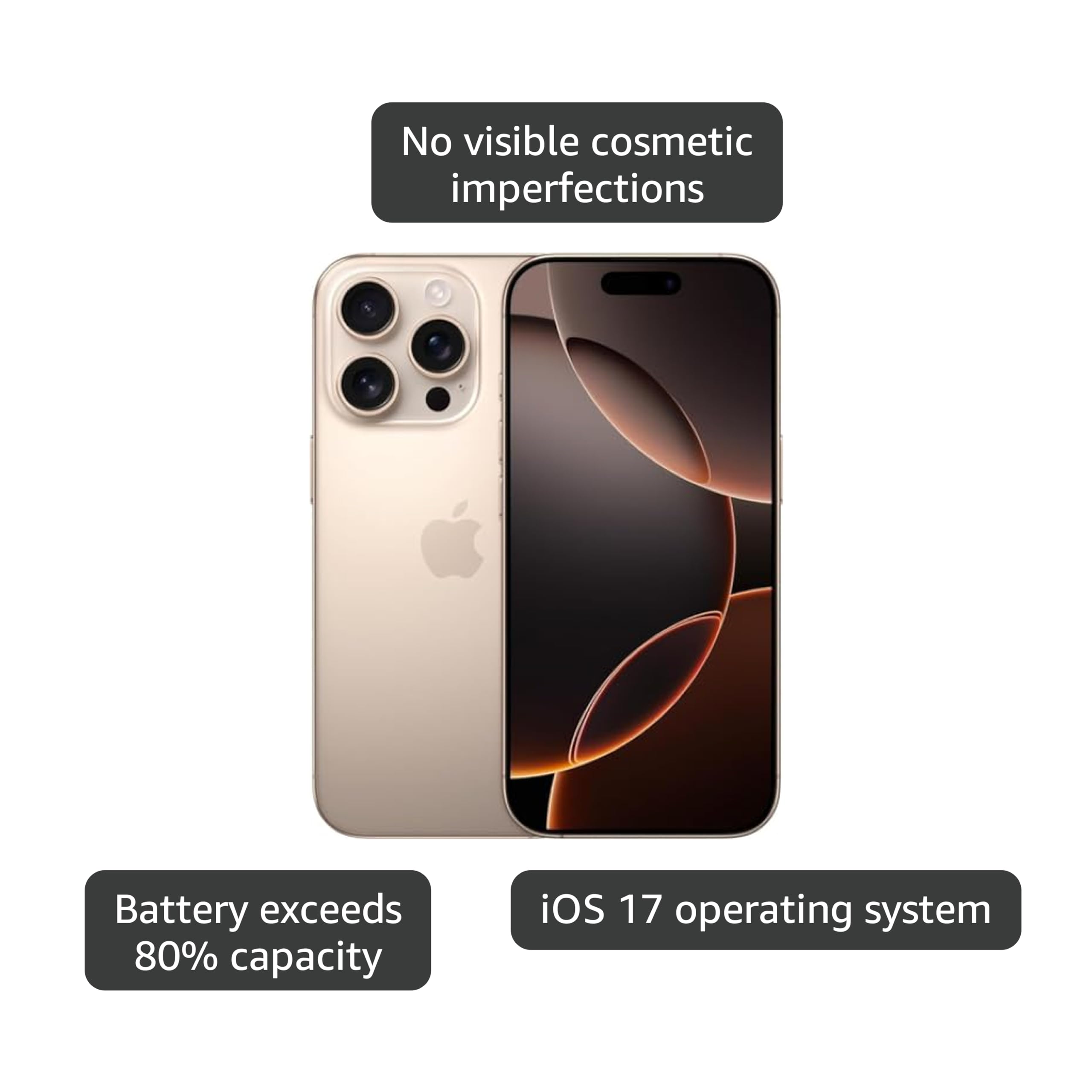 Amazon.com: Apple iPhone 16 Pro, US Version, 128GB, Desert