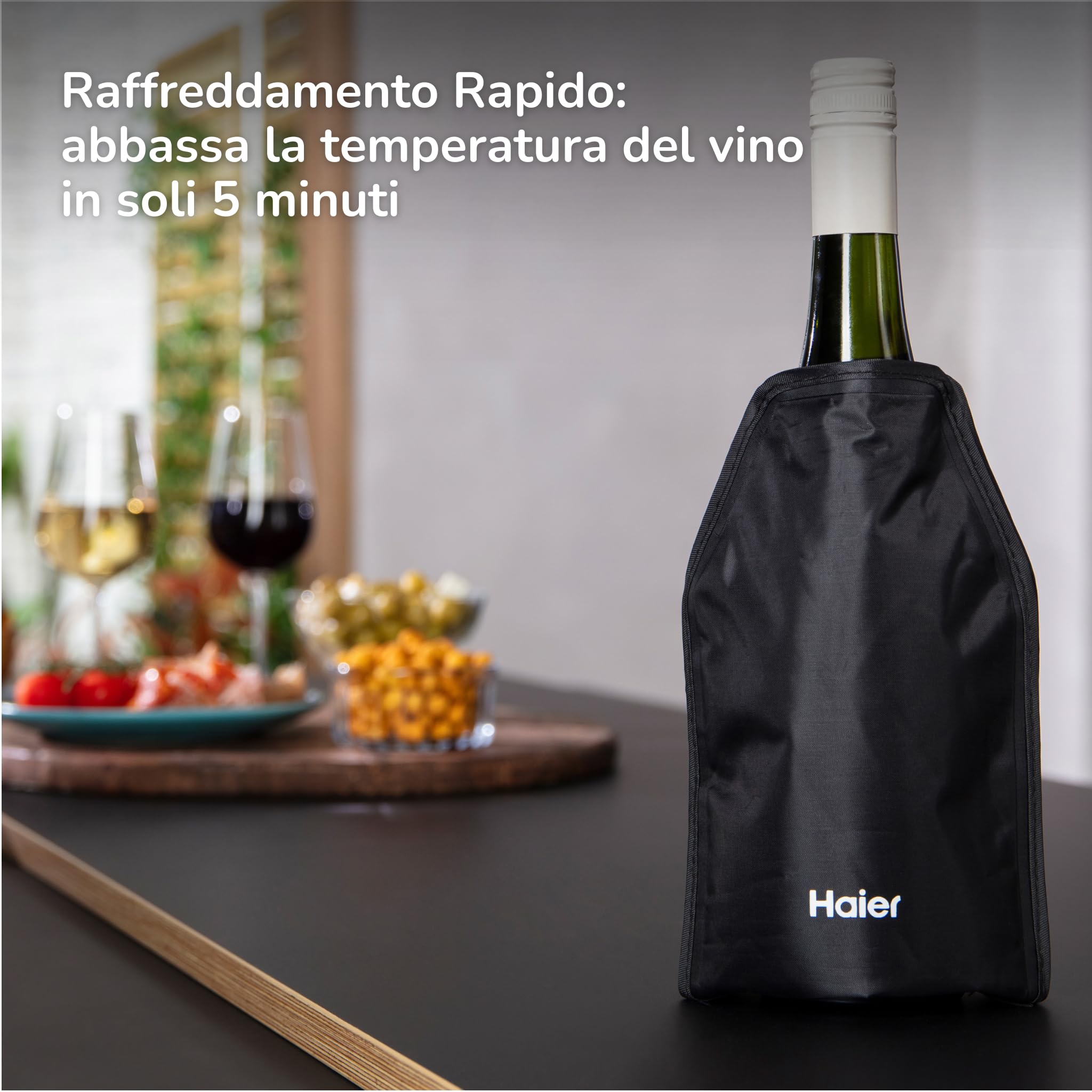 Haier Set Regalo Vino Edizione Limitata - Aeratore Dosatore Elettrico 2-in-1 con Borsa Refrigerante | Gift Box Premium