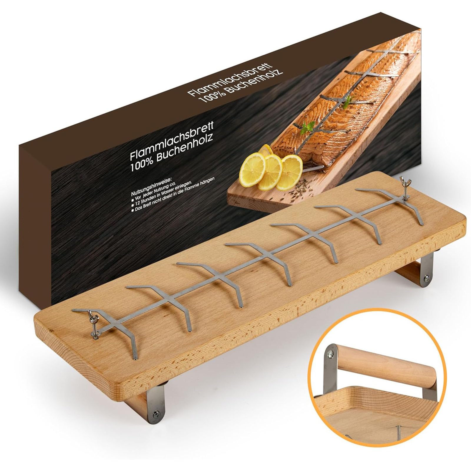 Innovativo viso per preparare il salmone con clip regolabili e in acciaio inox, supporto per pesce barbecue