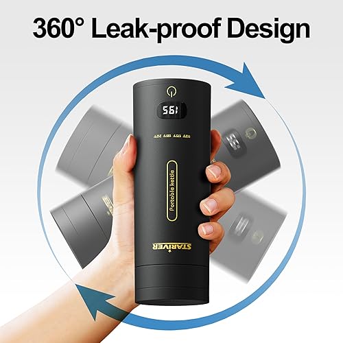 Miniatura 6 de Hervidor eléctrico de viaje, hervidor eléctrico pequeño portátil para té y café, hervidor de agua caliente con 4 controles de temperatura y mantiene