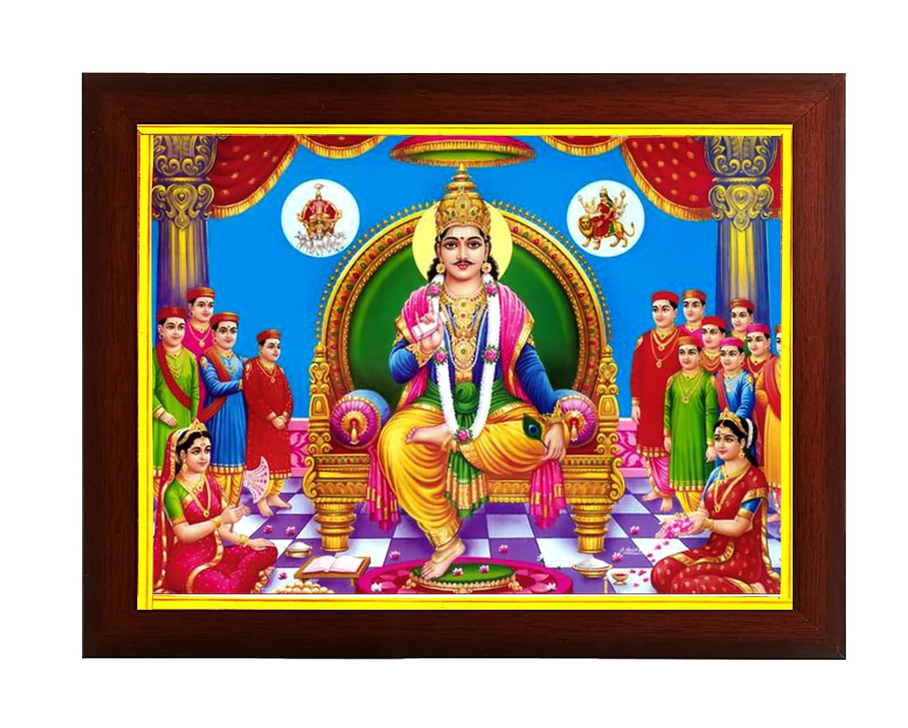 zig zag Lord Chitragupta Bhagwan Small Photo Frame For Wall Table Size Small Pooja Room ( 6x8 inches, Acrylic Glass),Brown-image-3