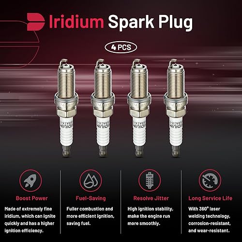 Miniatura 5 de BDFHYK Juego de 4 bujías de iridio compatibles con Hyundai Santa Fe Tucson, compatible con Kia Forte Koup Sorento Forte Optima, Altima Sentra, tC